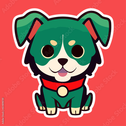 Draw vector illustration dog character design sticker, funny dog cartoon style Art and Illustration