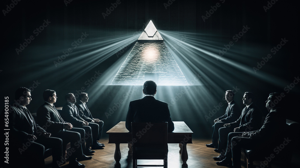 Conspiracy Theory, Illuminati Shadow Government.  - obrazy, fototapety, plakaty 