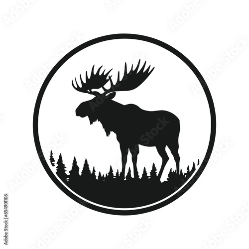 minimal and abstract moose logo elk icon deer silhouette reindeer vector caribou design