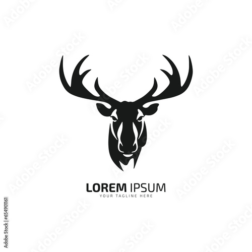 minimal and abstract moose logo elk icon deer silhouette reindeer vector