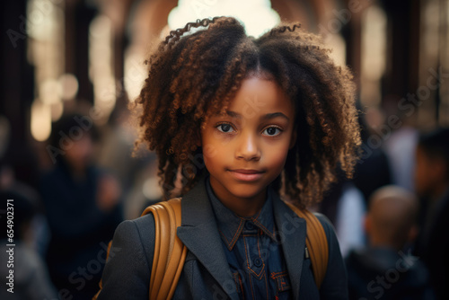 Portrait of a cute African American schoolgirl © Michael