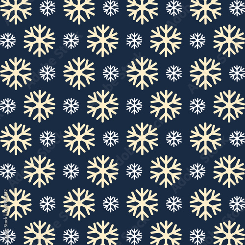 Vector illustration of snowflake seamless pattern background