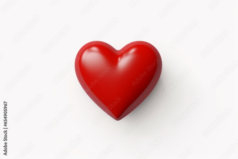 3d red heart on isolated White background