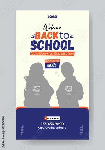 Back to school Instagram and Facebook story template