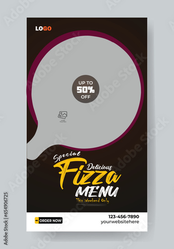 Food Menu Fizza Instagram and Facebook story template