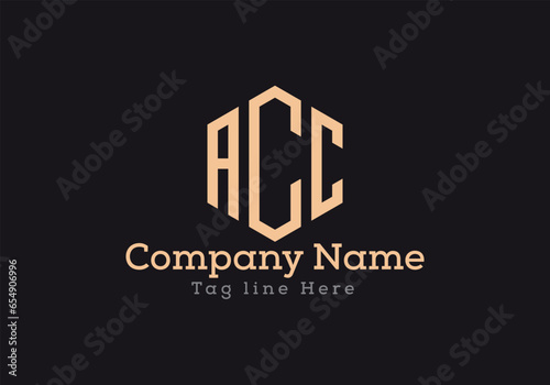 ACC triangle letter logo design with triangle shape. ACC triangle logo design monogram. ACC triangle vector logo template with Gold colour.