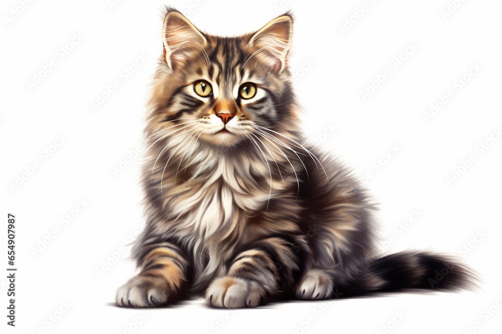 Obraz premium Cat on isolated White background