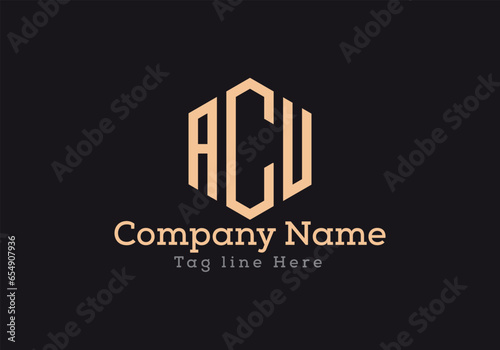 ACV letter logo design in six style. ACV polygon, circle, triangle, hexagon, flat and simple logo