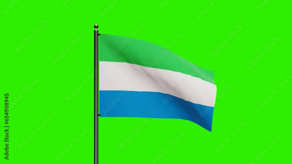 3D Rendered Sierra Leone National Flag Waving Animation with Realistic ...