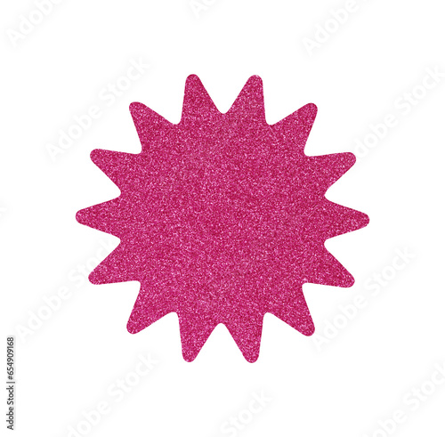 Pink glitter sale sticker, price tag, starburst, sunburst