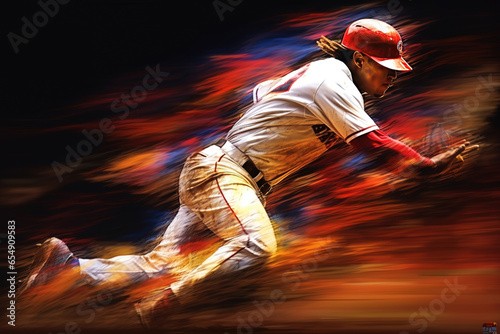 baseball player in motion