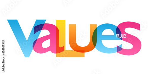 VALUES colorful vector typography banner