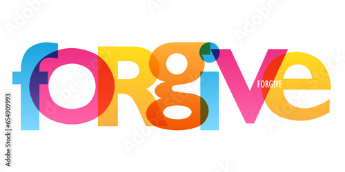 FORGIVE colorful vector typography banner