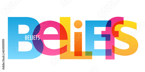 BELIEFS colorful vector typography banner