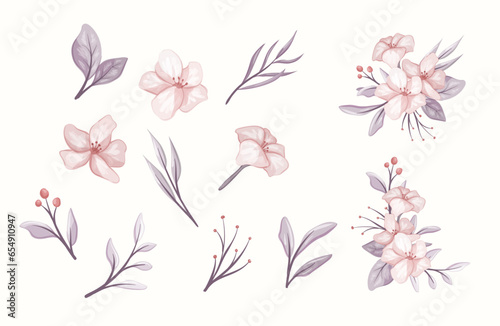 pastel pink and purple floral collection