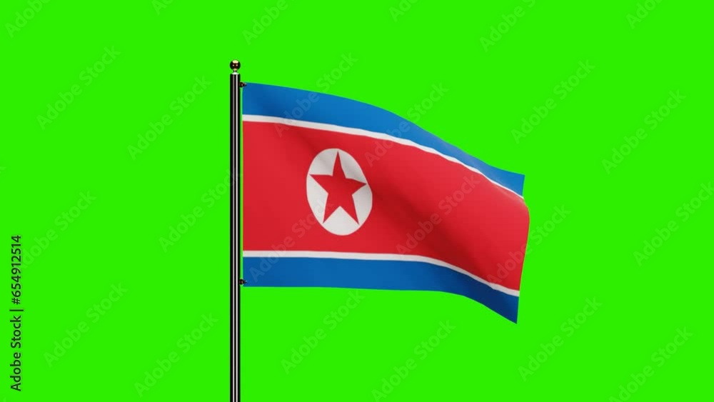 3D Rendered North Korea National Flag Waving Animation With Realistic 3d-rendered-north-korea-national-flag-waving-animation-with-realistic
