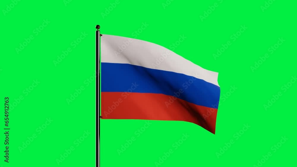 3D Rendered Russia National Flag Waving Animation with Realistic Wind Motion, National flag of Russia with seamless loop animation, 2K Resolution with Green Screen Background 3D Rendered Russia National Flag Waving Animation with Realistic Wind Motion, National flag of Russia with seamless loop animation, 2K Resolution with Green Screen Background