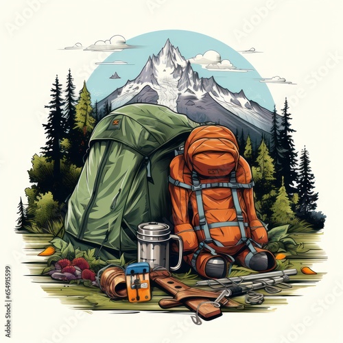 Outdoor adventures. hiking and camping gear