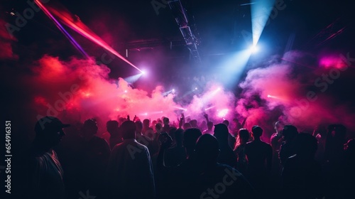 Otherworldly ambiance with smoke and lasers