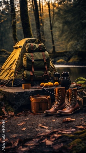 Outdoor adventures. hiking and camping gear