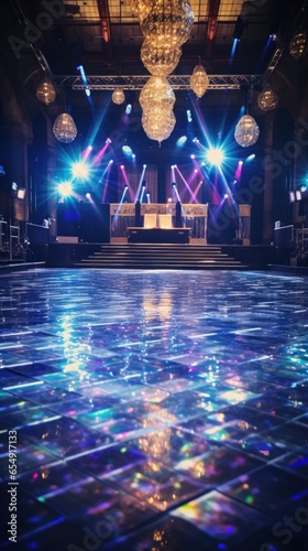 Dance floor shines with disco ball
