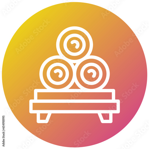 Hay Bale Vector Icon Design Illustration