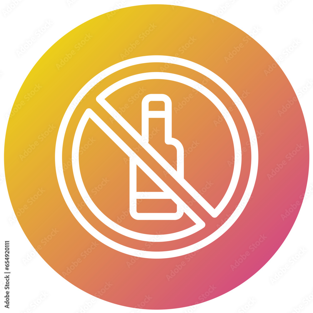 No Alcohol Vector Icon Design Illustration No Alcohol Vector Icon Design Illustration