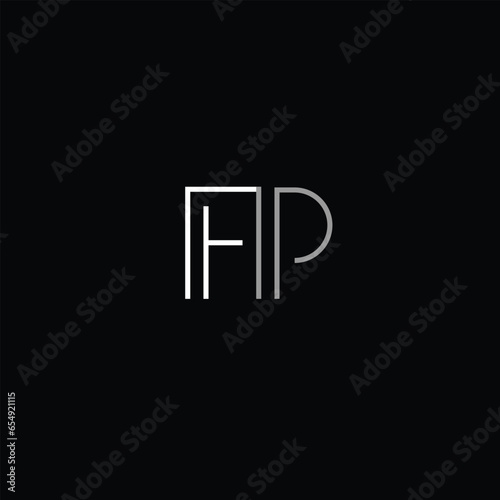 Creative Professional Trendy and Minimal Letter FP Logo Design in Black and White Color, Initial Based Alphabet Icon Logo in Editable Vector Format