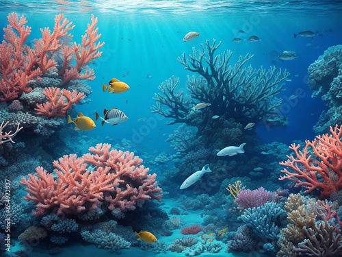 coral reef in sea