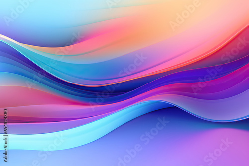 Iridescent Harmony: Abstract Wavy Multi-Colored Background © artchvit