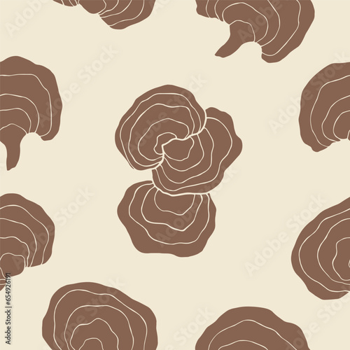 Flat vector reishi seamless pattern