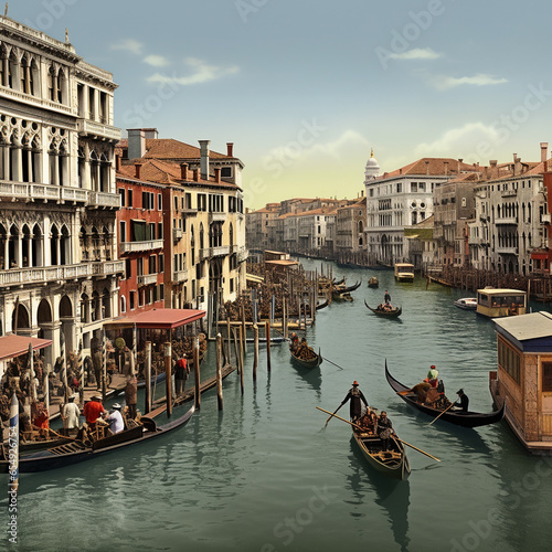 Canals and streets of Venice, sights of Italy.