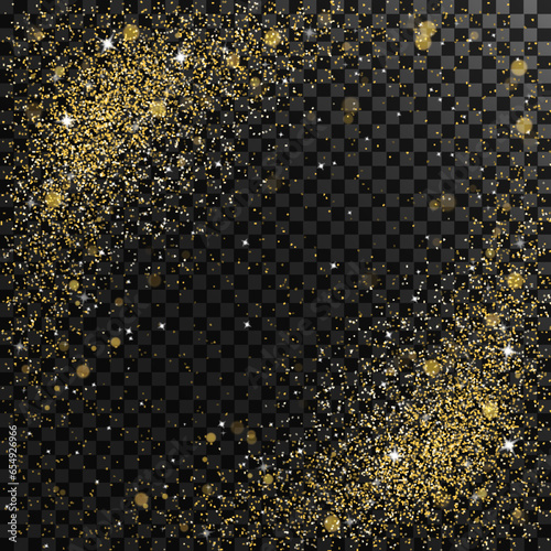 Golden transparent glitter