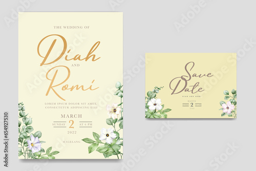 Free vector floral wedding stationery