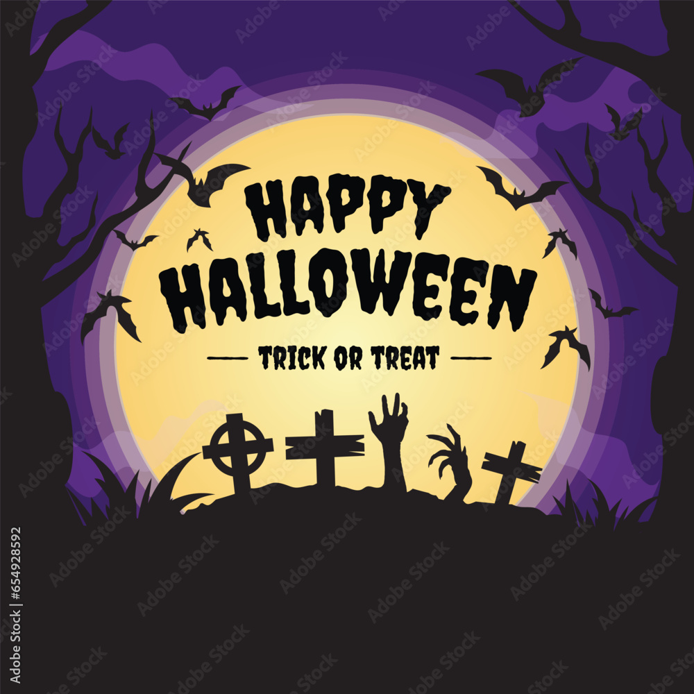 Happy Halloween full moon vector