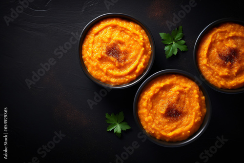 Wallpaper Mural Sweet potato pudding on a table with a black background taken from a high angle Torontodigital.ca