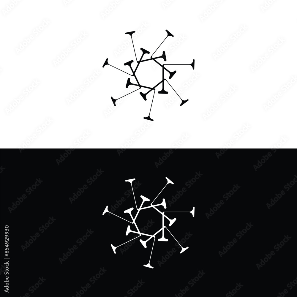 Black and white circle vector logo template design Black and white circle vector logo template design