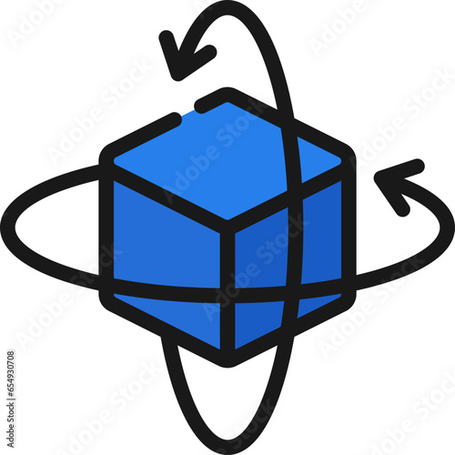 360 Rotate Cube Icon