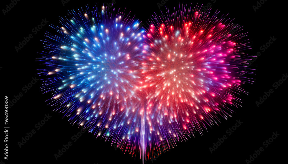 heart-shaped fireworks, made with generative AI heart-shaped fireworks, made with generative AI