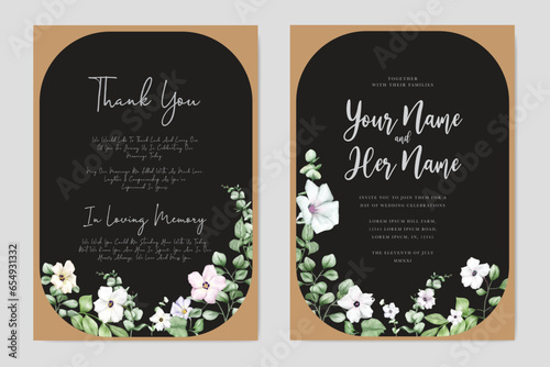 Free vector floral wedding stationery