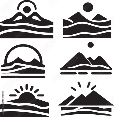 Mountain Icon vector silhouette illustration