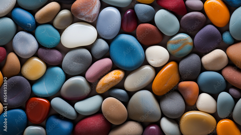 Background image of smooth multi-colored pebbles, top view. Background image of smooth multi-colored pebbles, top view.
