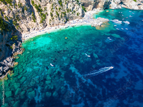 Aerial view of Cala Mariolu, Italy, east coast of Sardinia, Orosei gulf © Martin Valigursky