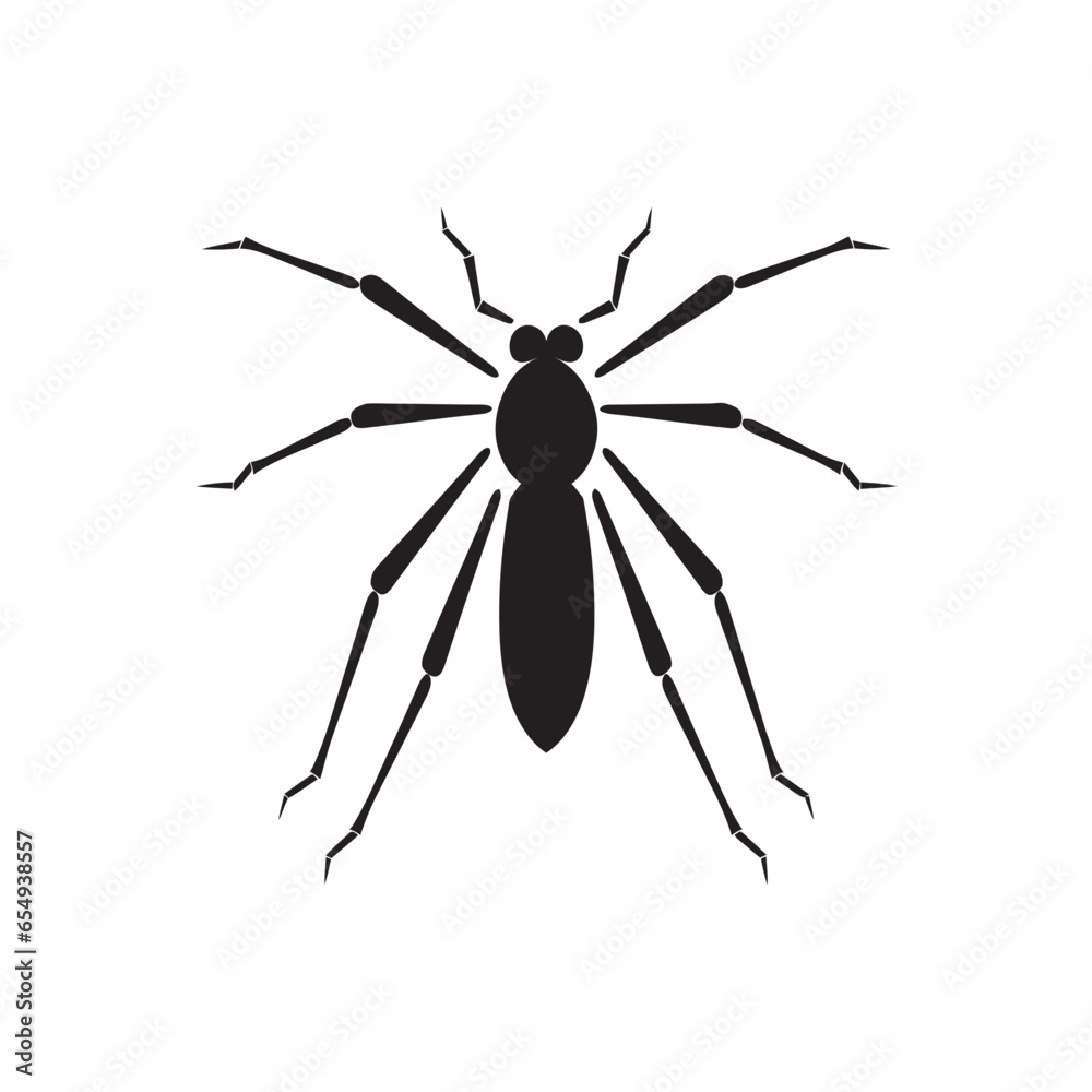Elegant Stick Insect Profile Abstract Insect Badge Elegant Stick Insect Profile Abstract Insect Badge