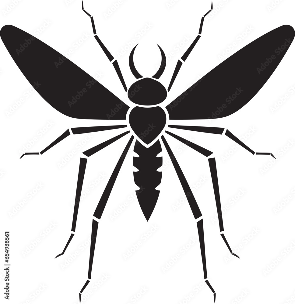 Artistic Stick Insect Symbol Graceful Insect Silhouette