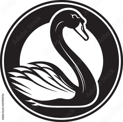 Minimalistic Swan Profile Swan Lake Reflection Icon