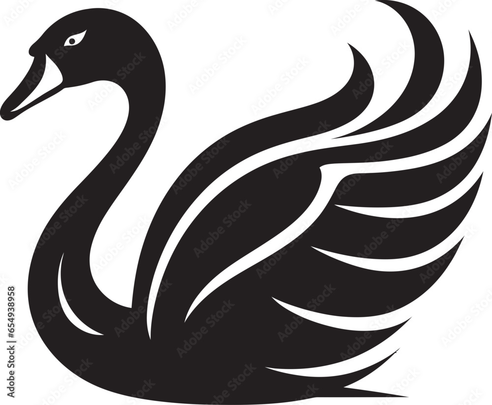 Swan Song in Vector Form Regal Black Swan Icon Swan Song in Vector Form Regal Black Swan Icon