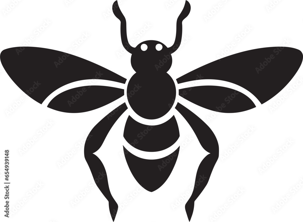 Fototapeta premium Tarantula Hawk Aerial Emblem Vector Insect Hunters Mark
