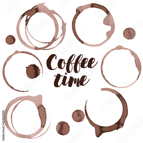 Set of coffee stains