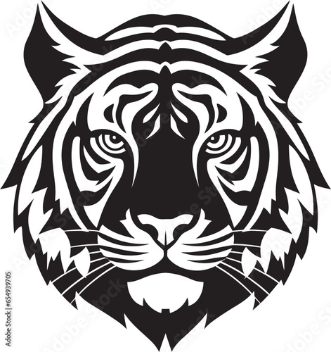 Fototapeta Naklejka Na Ścianę i Meble -  Elegant Nighttime Tiger Icon Majestic Wildcat Ruler Logo